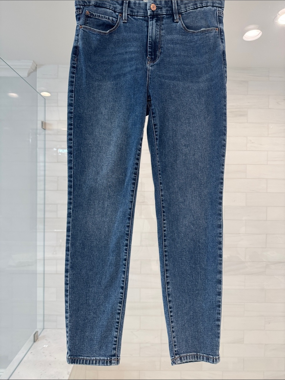 Nicole Miller Classic High-Rise Straight Leg Jeans - Blue